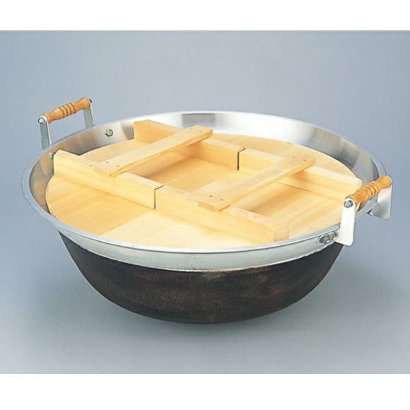 大型炊き出し器〈まかないくん85型オプション〉　85型平釜（木蓋付）　[4253]