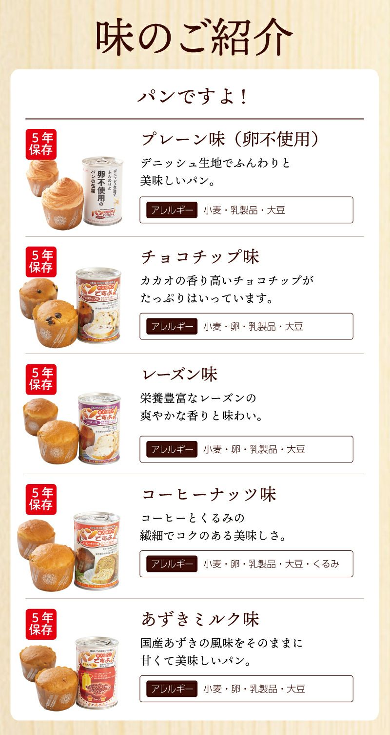 パンですよ！味5種