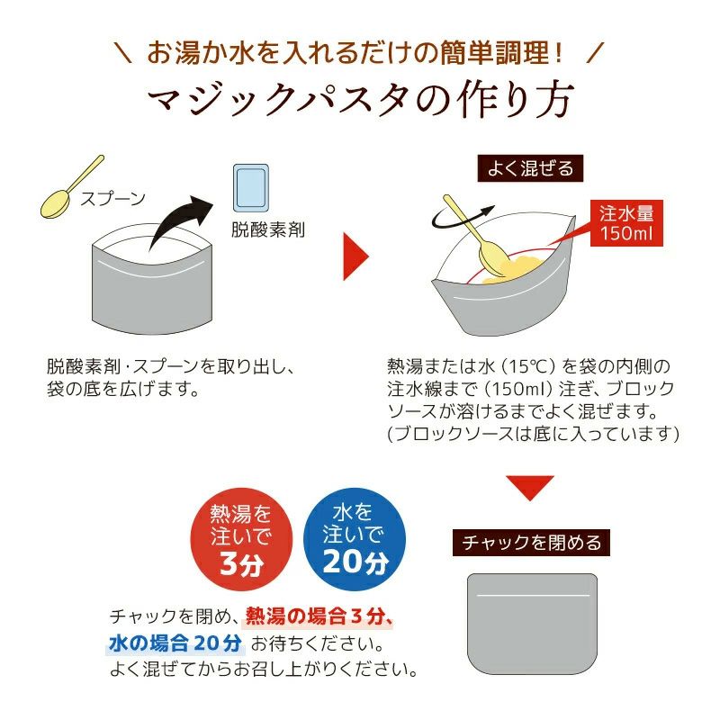 マジックパスタ4種類4食説明